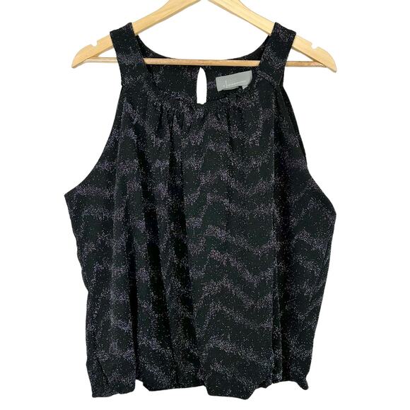 Anthropologie Carly Sleeveless Shimmer Top in Black and Silver, Medium - Picture 5 of 11